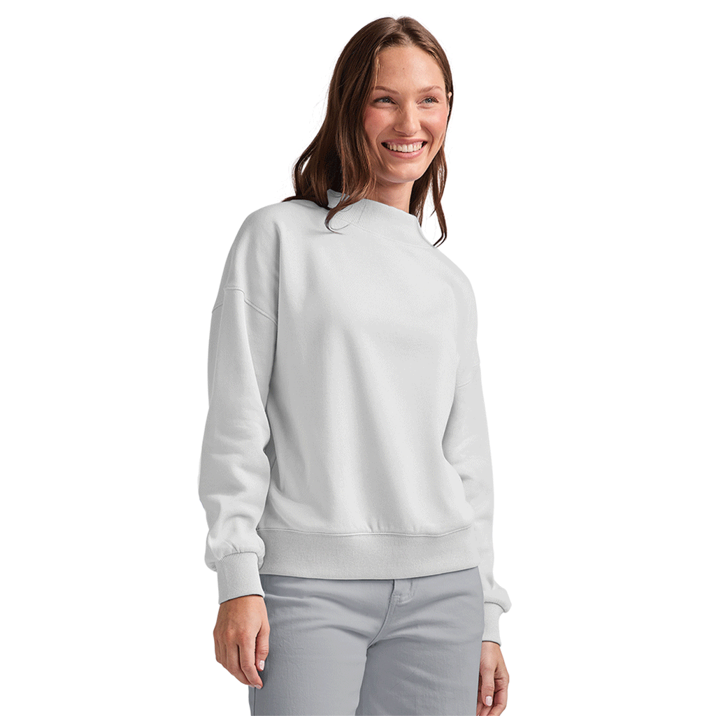 Charles River Women's White Willow Mock-Neck Sweatshirt