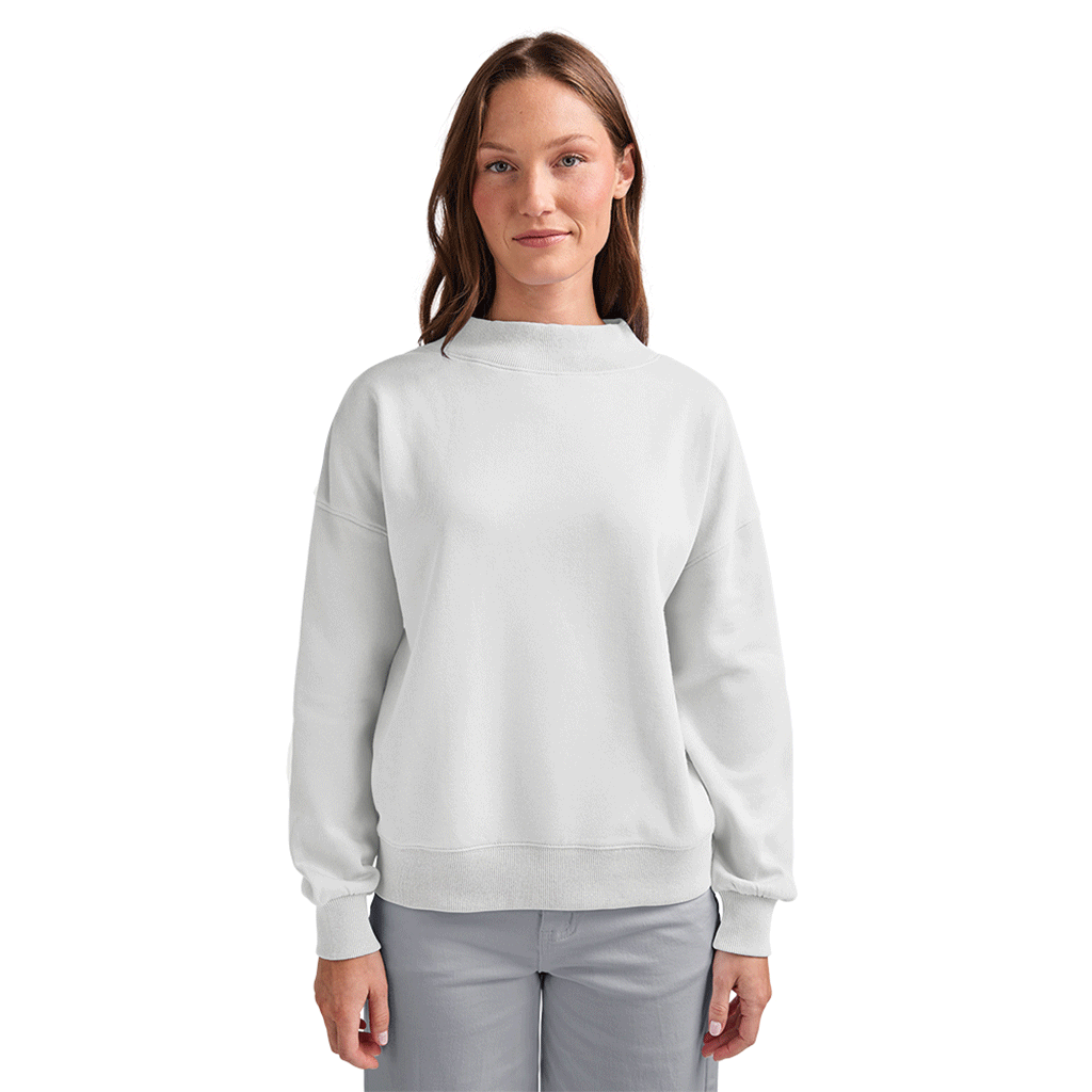 Charles River Women's White Willow Mock-Neck Sweatshirt