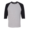 Gildan Men's Sport Grey/Black Heavy Cotton Raglan Three-Quarter Sleeve T-Shirt