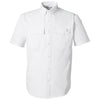 HUK Men's White Creekbed Short Sleeve Shirt