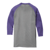 District Unisex Purple Frost/ Grey Frost Perfect Tri 3/4-Sleeve Raglan