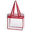 Hit Clear with Red Trim EVA Tote Bag with Zipper