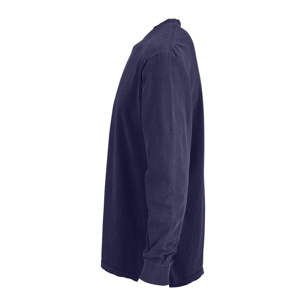 Vantage Men's Weathered Navy Color Wash Long Sleeve T-Shirt
