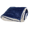Vantage Navy Faux Mink Sherpa Blanket