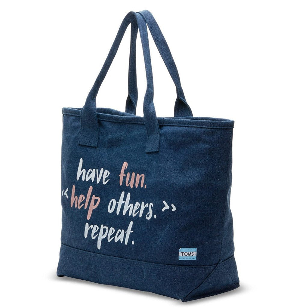 TOMS Navy Have Fun Tote