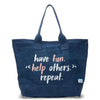 TOMS Navy Have Fun Tote