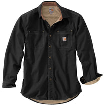 Carhartt Men's Black Flame-Resistant Canvas Shirt Jacket