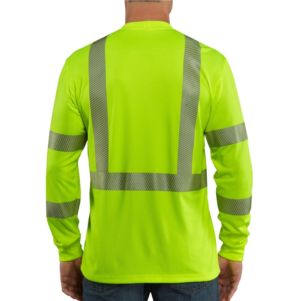 Carhartt Men's Brite Lime High Visibility Force Long Sleeve Class 3 Tee