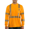 Carhartt Men's Brite Orange High Visibility Force Long Sleeve Class 3 Tee
