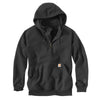 Carhartt Men's Carbon Heather Rain Defender Paxton Heavyweight Hooded Zip Mock Sweatshirt