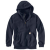 Carhartt Men's New Navy Rain Defender Paxton Heavyweight Hooded Zip Mock Sweatshirt