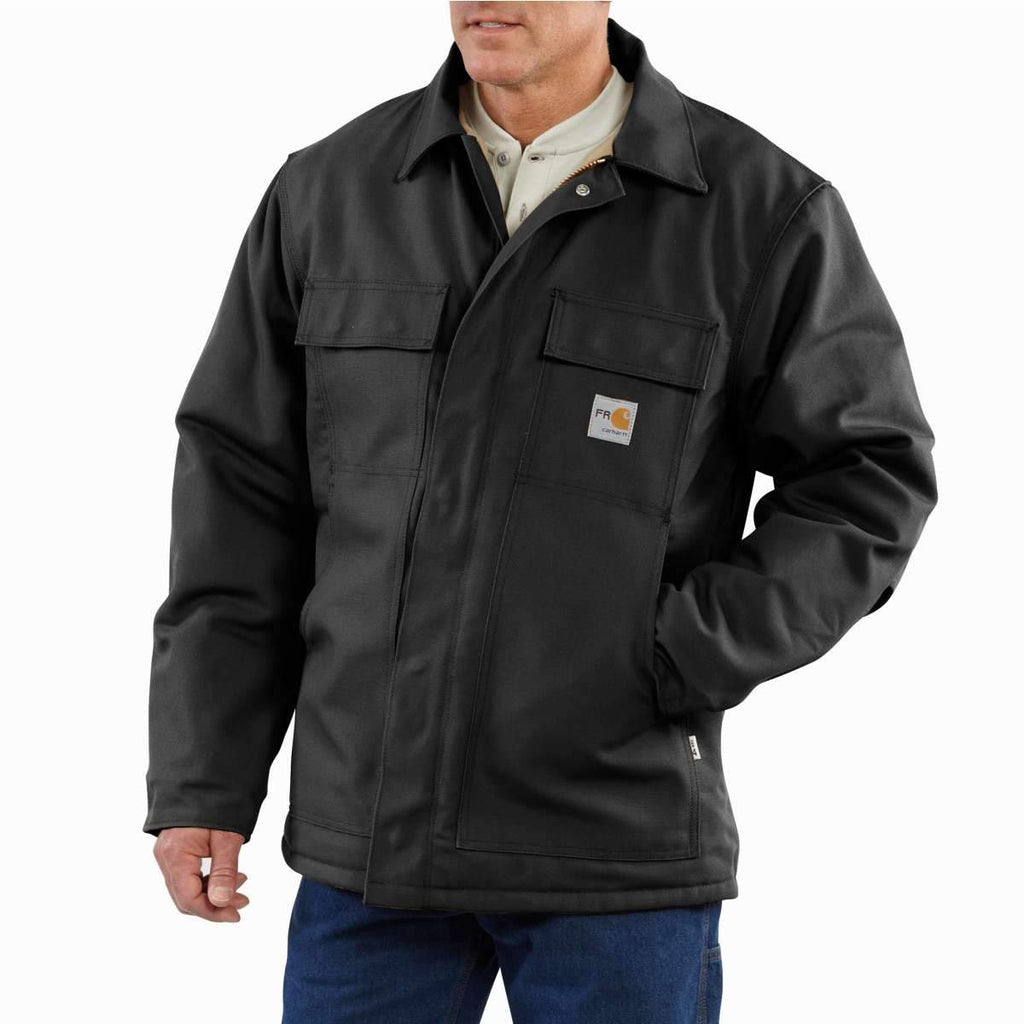 Carhartt Men's Black Flame-Resistant Duck Traditional Coat