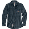 Carhartt Men's Dark Navy Flame-Resistant Force Cotton Hybrid Shirt