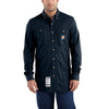 Carhartt Men's Dark Navy Flame-Resistant Force Cotton Hybrid Shirt