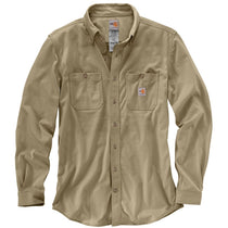 Carhartt Men's Khaki Flame-Resistant Force Cotton Hybrid Shirt