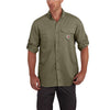 Carhartt Men's Burnt Olive Force Ridgefield Solid LS Shirt