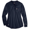 Carhartt Women's Dark Navy Force Cotton Long-Sleeve Henley