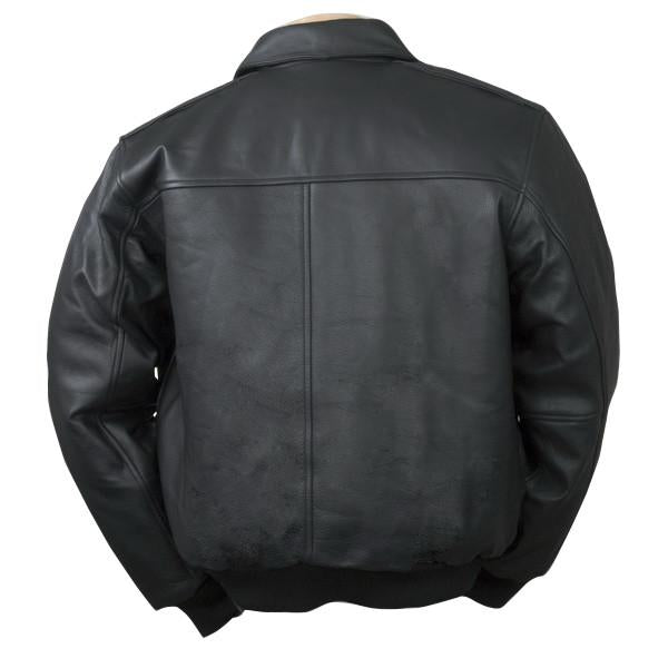 Burk's Bay Men's Black A-1 Cowhide Bomber Jacket