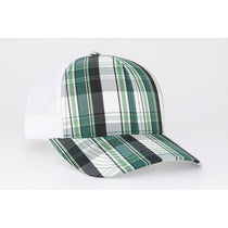 Pacific Headwear Plaid/Dark Green Plaid Trucker Snapback Trucker Mesh Cap