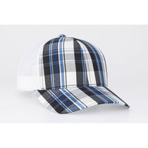 Pacific Headwear Plaid/Navy Plaid Trucker Snapback Trucker Mesh Cap