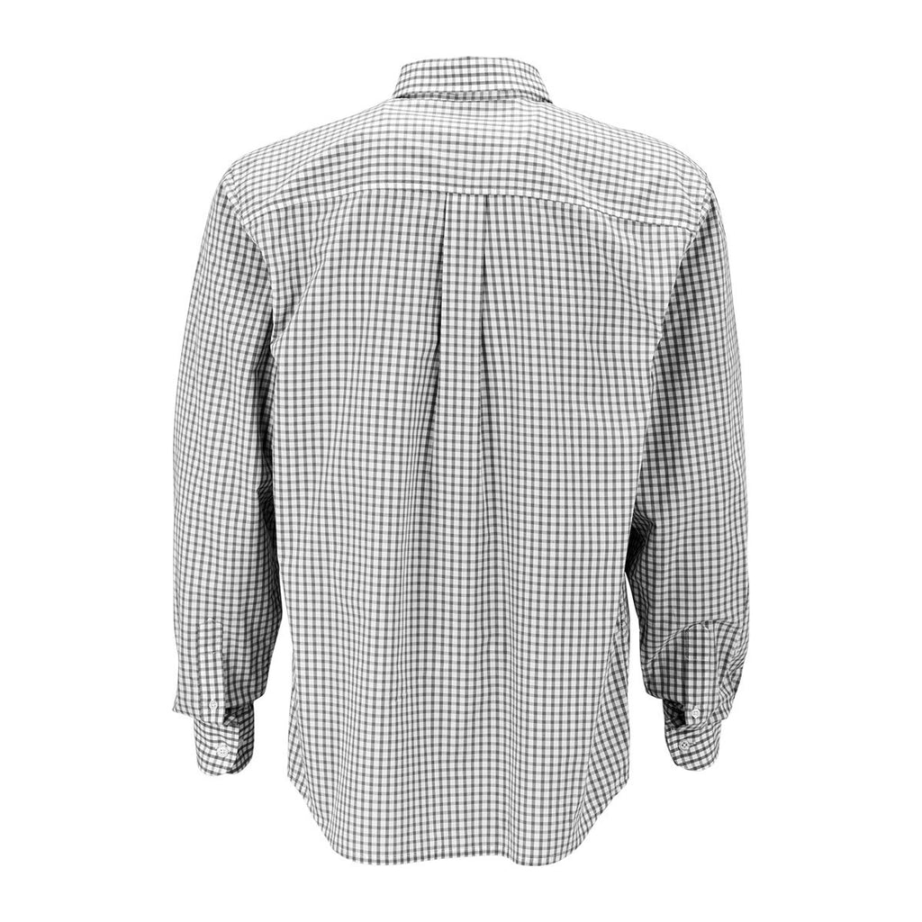 Vantage Men's Grey/White Easy-Care Gingham Check Shirt