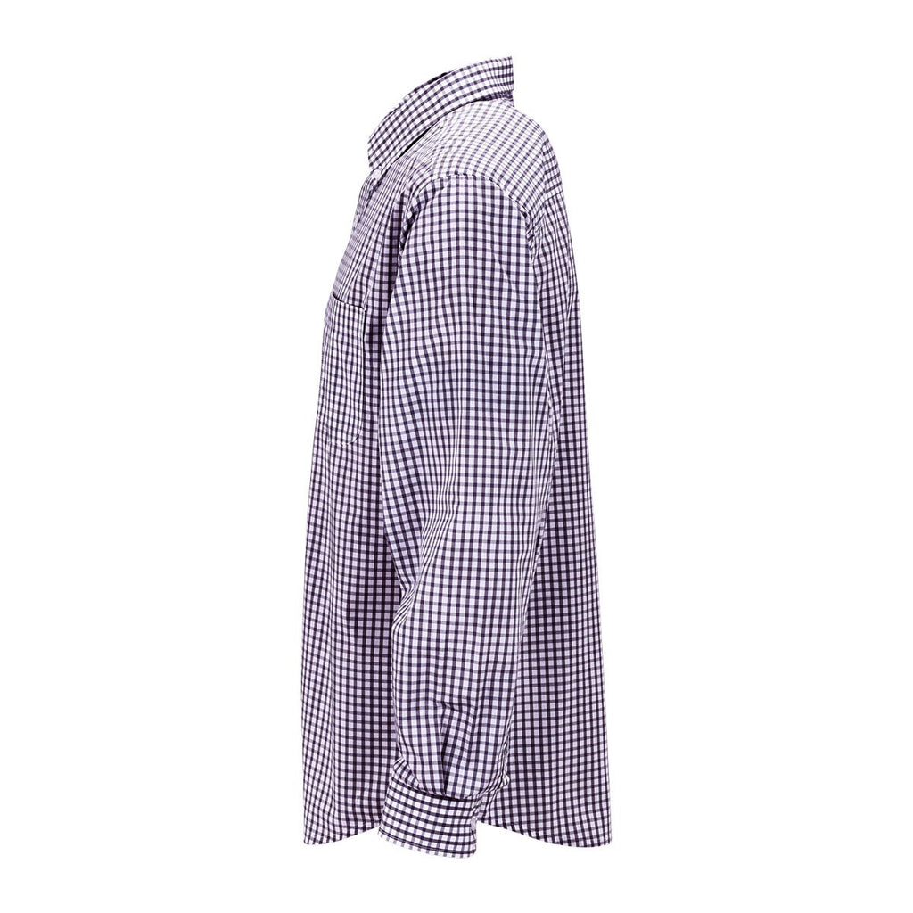 Vantage Men's Purple/White Easy-Care Gingham Check Shirt
