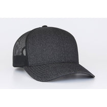 Pacific Headwear Black Heather Snapback Trucker Mesh Cap