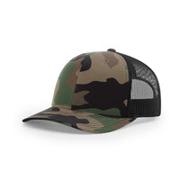 Richardson Green Camo/Black Mesh Back Military Camo Trucker Hat