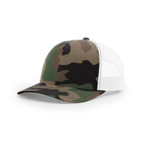 Richardson Green Camo/White Mesh Back Military Camo Trucker Hat