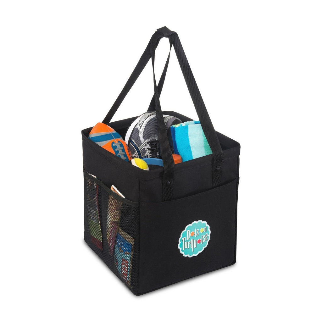 Gemline Black Colbie Collapsible Cotton Tote