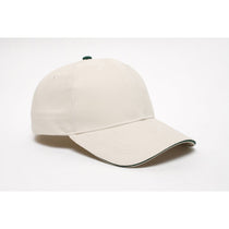Pacific Headwear Khaki/Hunter Velcro Adjustable Brushed Twill Cap With Sandwich Visor