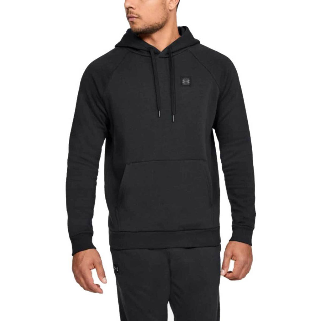 Under Armour Men's Black Rival Fleece Pullover Hoodie