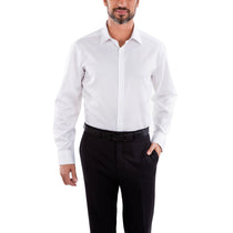 Calvin Klein Men's White Slim Fit Non-Iron Dobby Dress Shirt