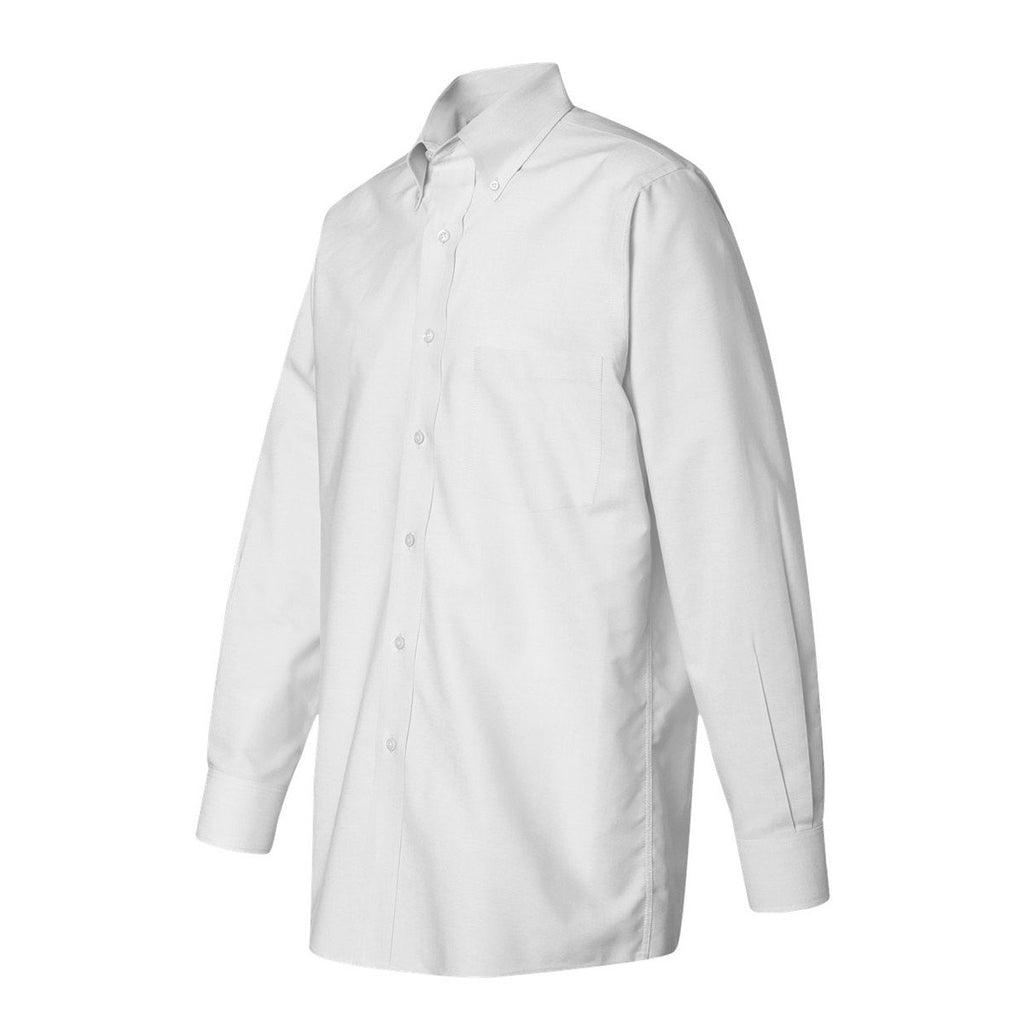 Van Heusen Men's White Long Sleeve Regular Fit Pinpoint Shirt-Alpha Sized