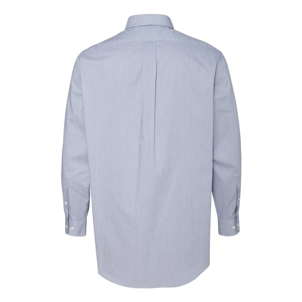 Van Heusen Men's Grey Feather Stripe With Contrast Long Sleeve Shirt