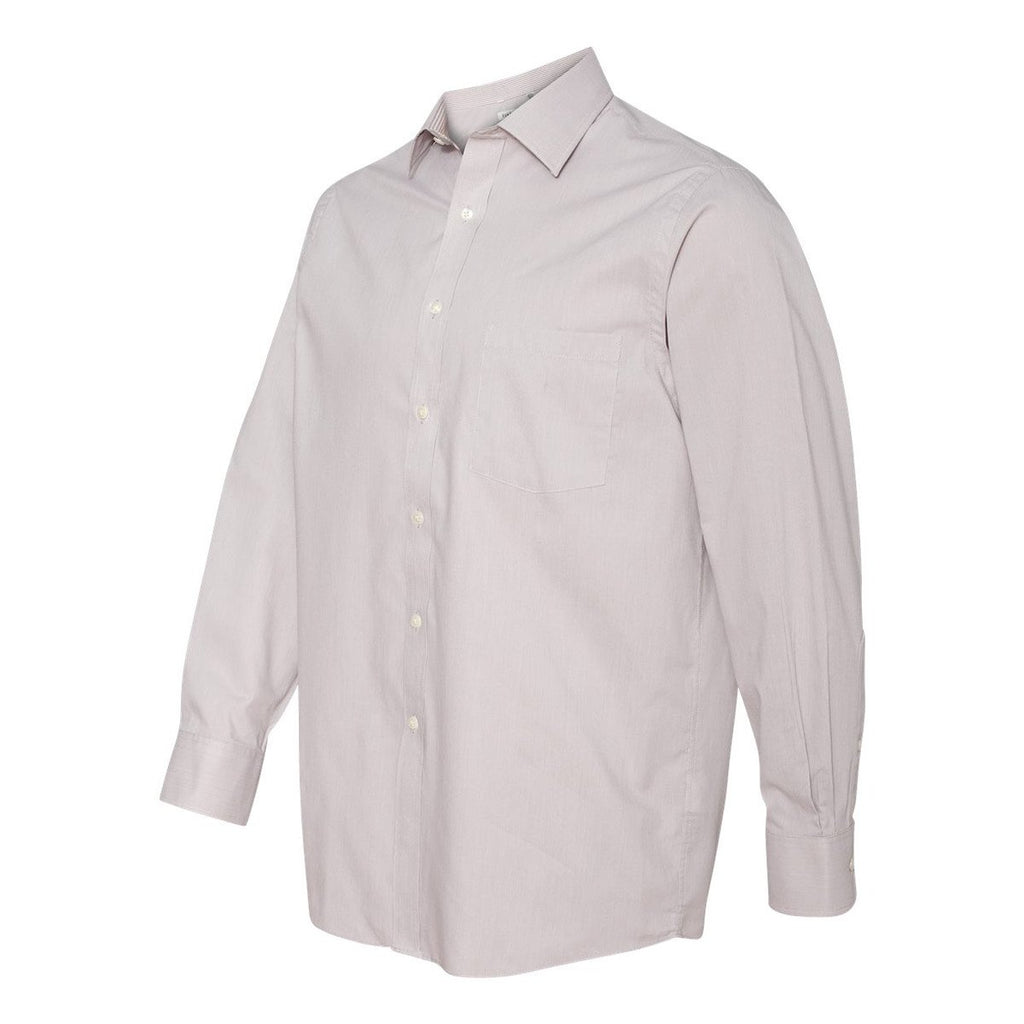 Van Heusen Men's Tan Feather Stripe With Contrast Long Sleeve Shirt