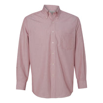 Van Heusen Men's Red Stripe Non Iron Feather Stripe Long Sleeve Shirt