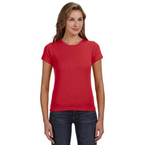 Anvil Women's Red Scoop T-Shirt