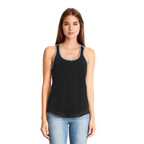 Next Level Women's Black/Heather Grey Ideal Colorblock Racerback Tank