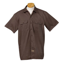 Dickies Men's Dark Brown 5.25 oz. Short-Sleeve Work Shirt