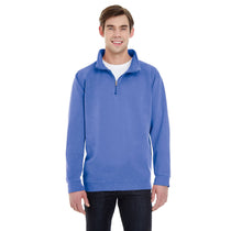 Comfort Colors Men's Flo Blue 9.5 oz. Quarter-Zip Sweatshirt