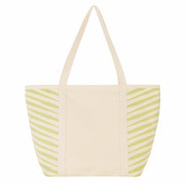 Good Value Natural/Apple Green Zebra Colored Cotton Tote