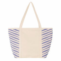 Good Value Natural/Royal Zebra Colored Cotton Tote