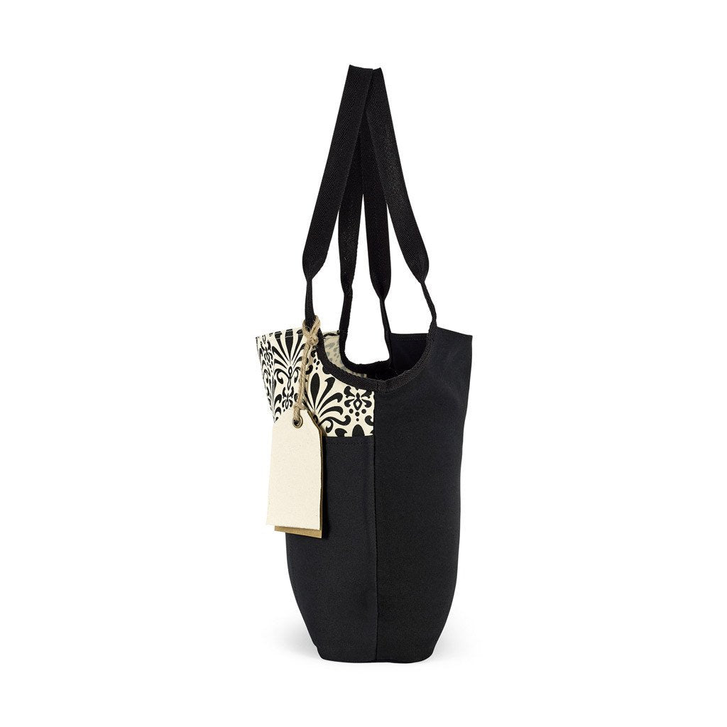 Gemline Black Pattern Tori Cotton Fashion Tote