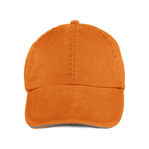 Anvil Tangerine Solid Low-Profile Sandwich Trim Pigment-Dyed Twill Cap