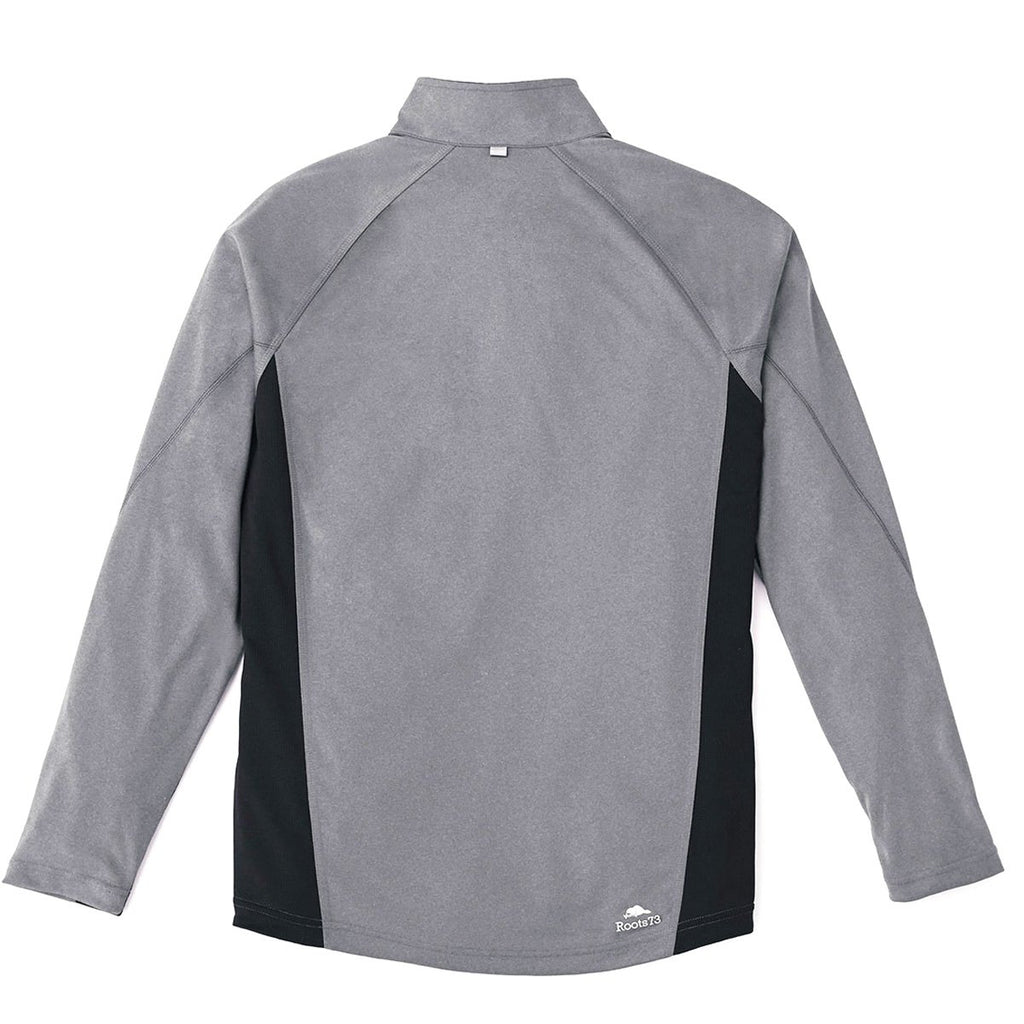 Roots73 Men's Dark Charcoal Mix/Black Birchlake Tech Quarter Zip