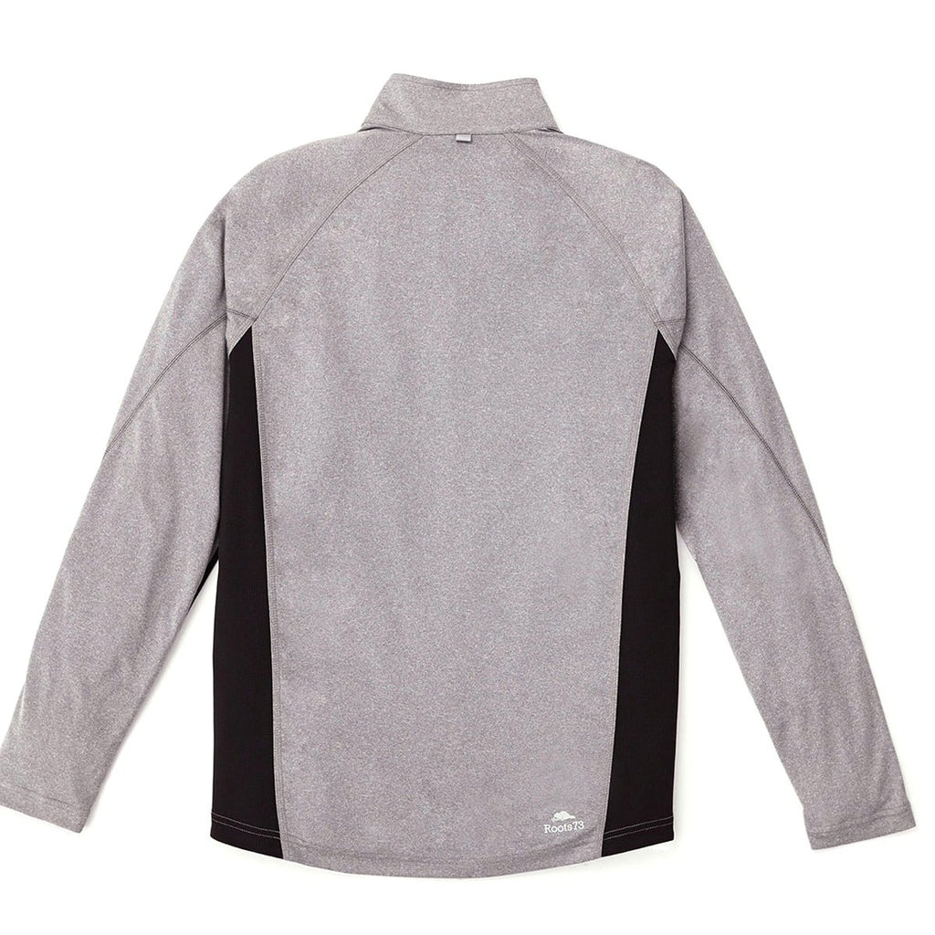 Roots73 Men's Medium Grey Mix/Black Birchlake Tech Quarter Zip
