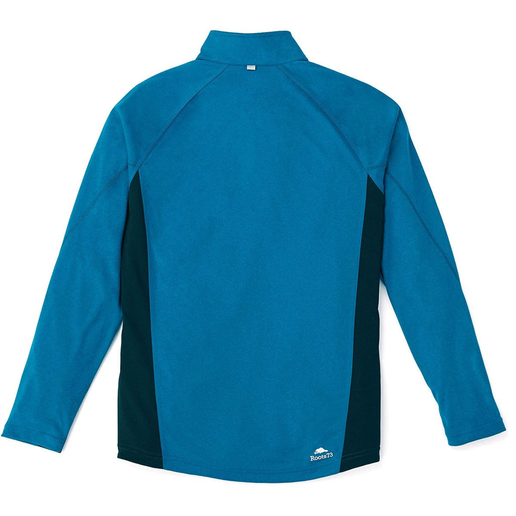 Roots73 Men's Pacific Blue Heather/Black Birchlake Tech Quarter Zip
