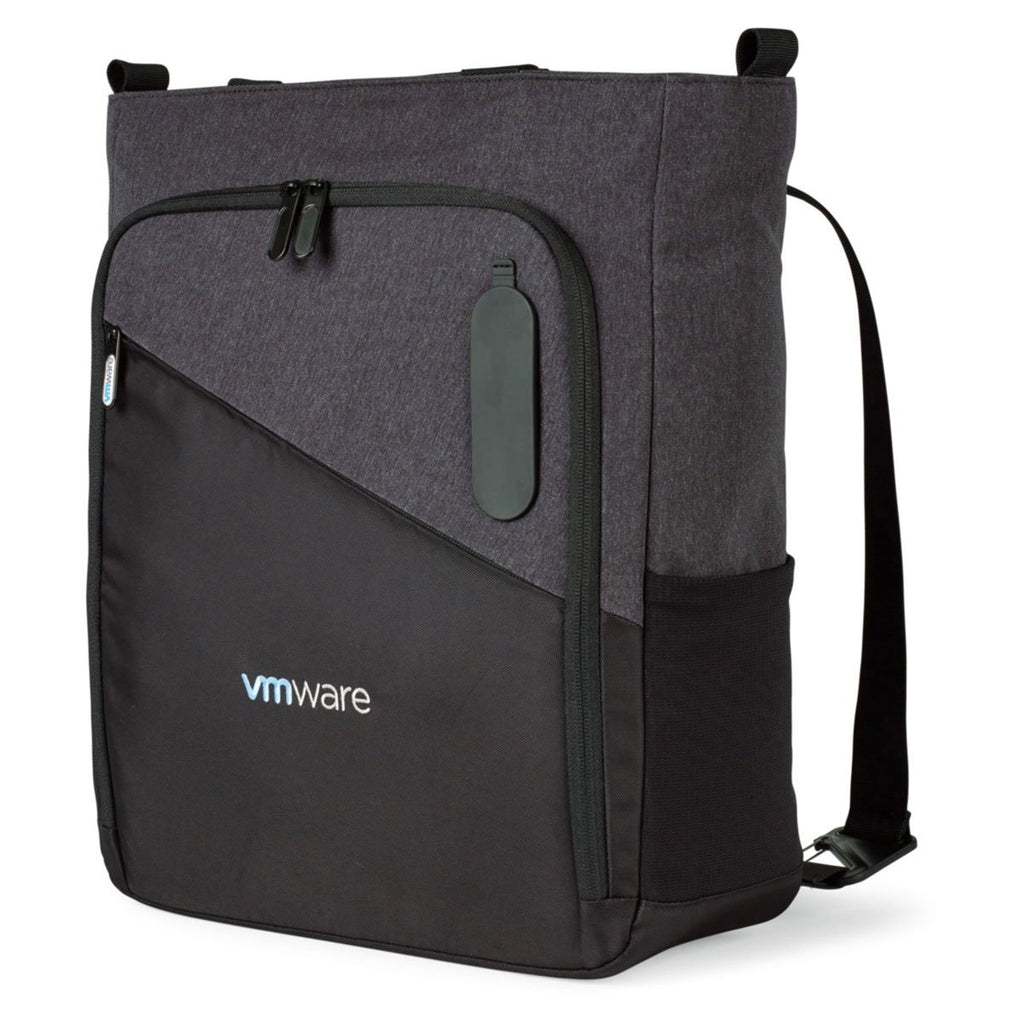 Life in Motion Black/Dark Grey Heather Linked Charging Computer Tote