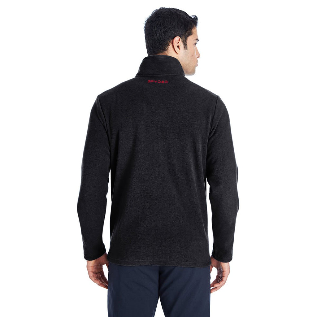 Spyder Men's Black/Red Transport 1/4 Zip Fleece Pullover